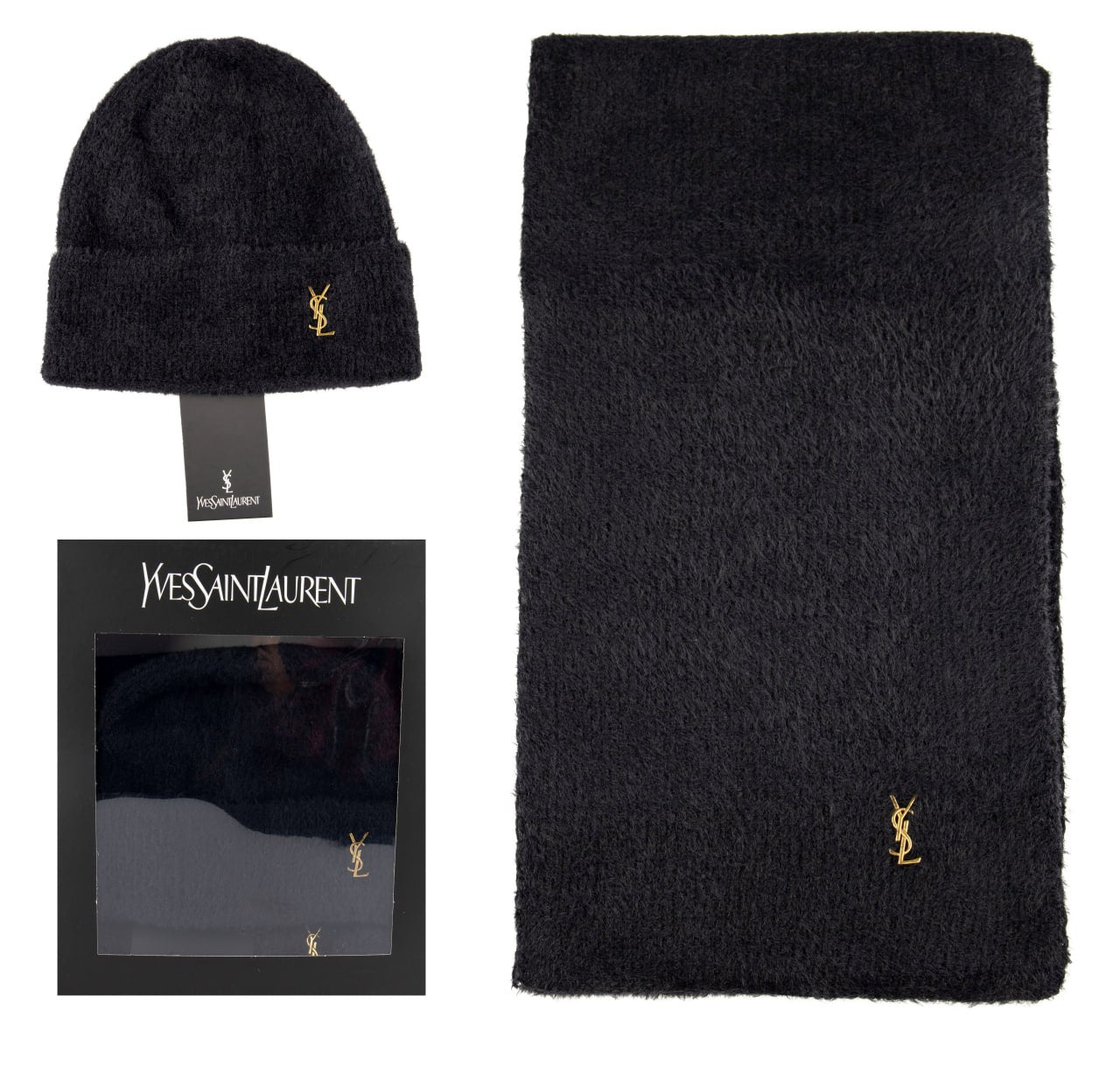 Σετ Κασκόλ και Σκουφάκι YSL