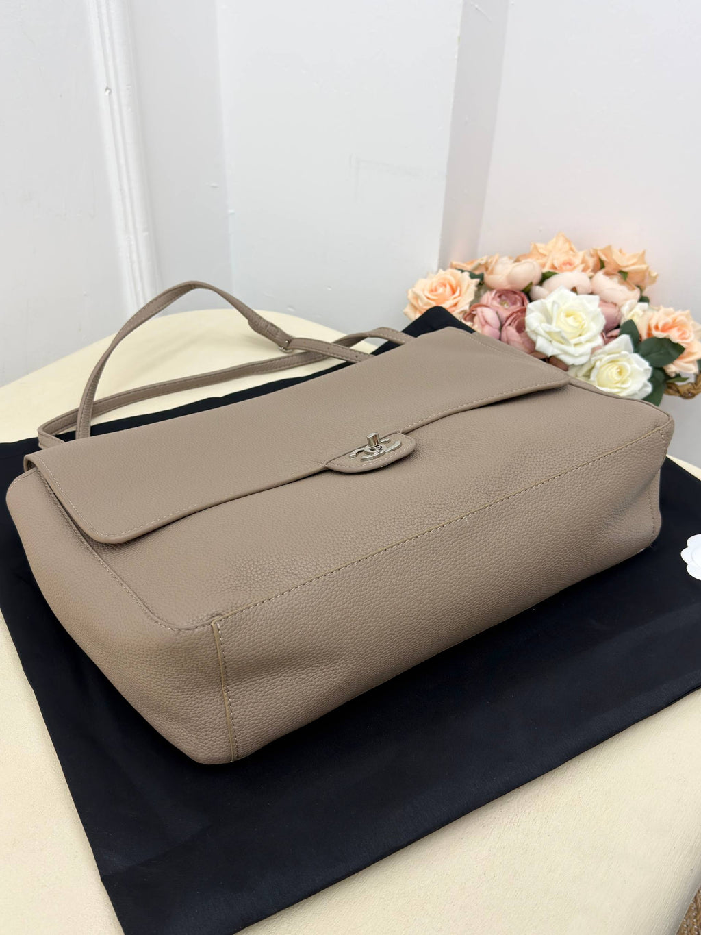 Chanel Large Flap Shopping Bag Taupe