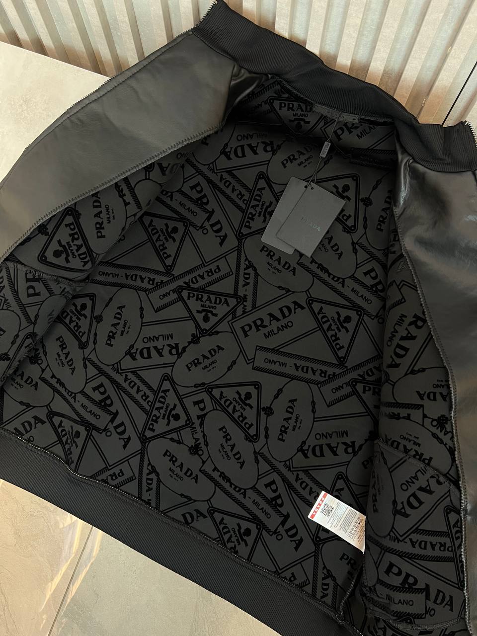 Prada Effect Bomber Jacket Black