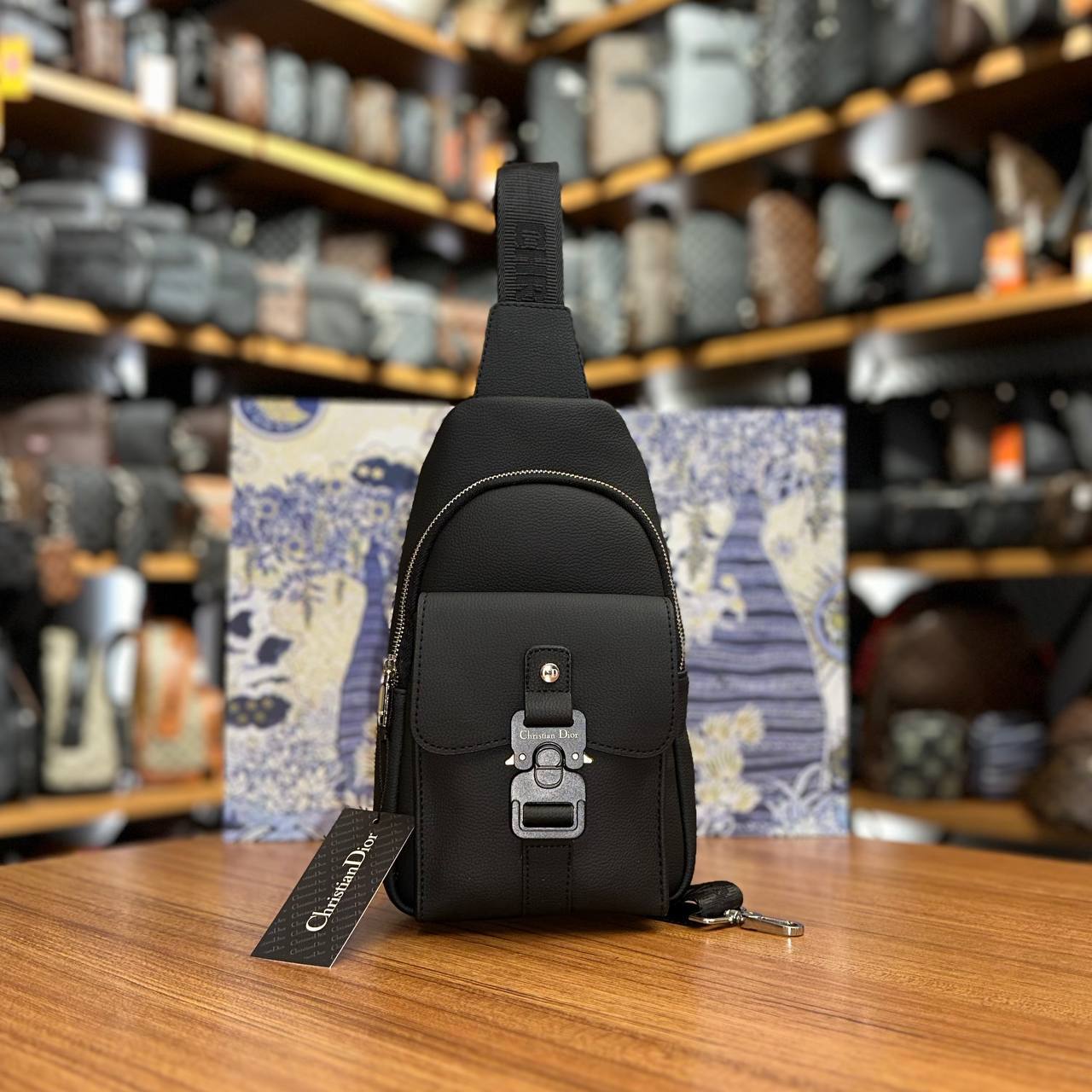 Christian Dior Men’s Sling Bag Μαύρη