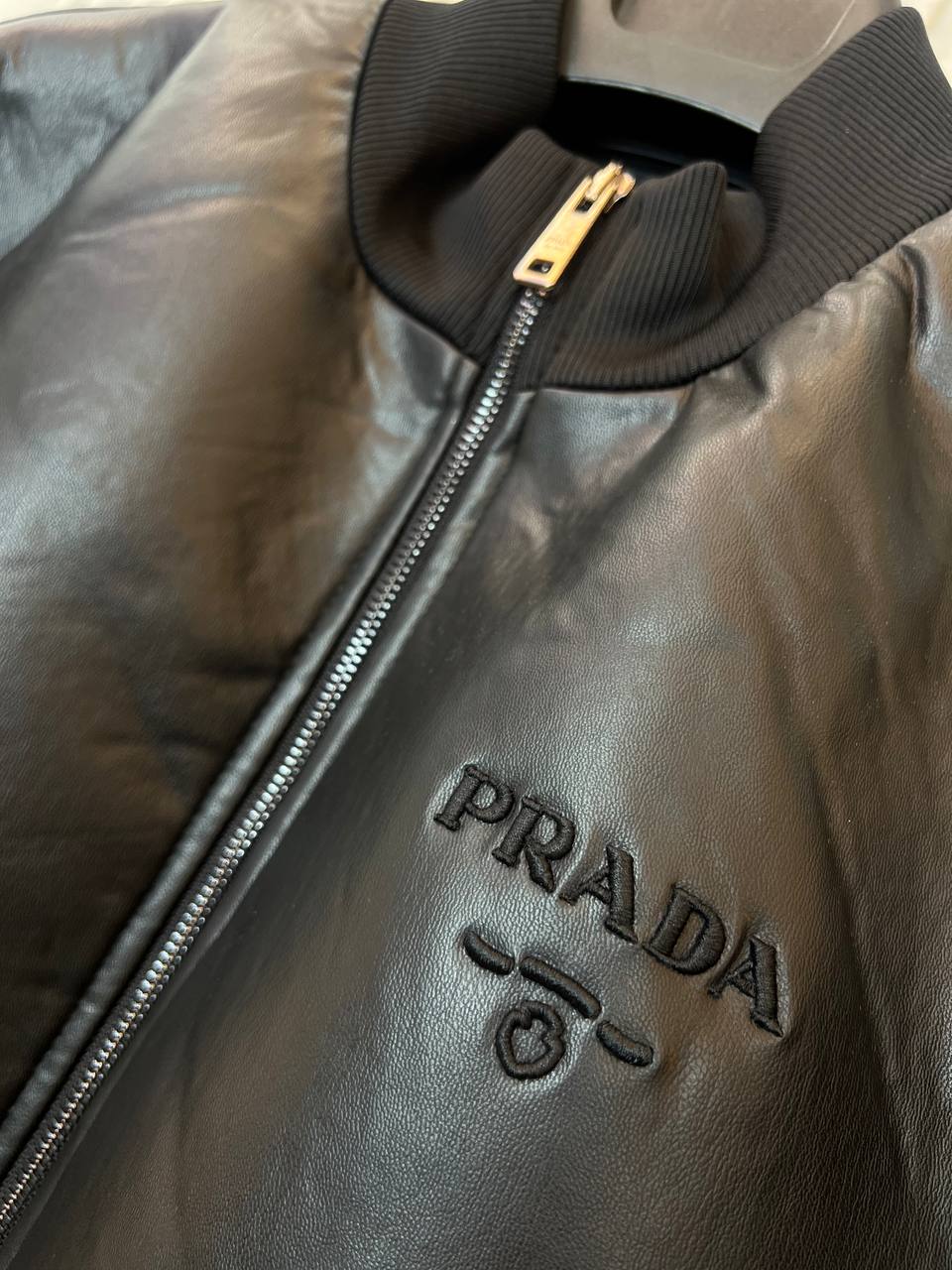 Prada Effect Bomber Jacket Black