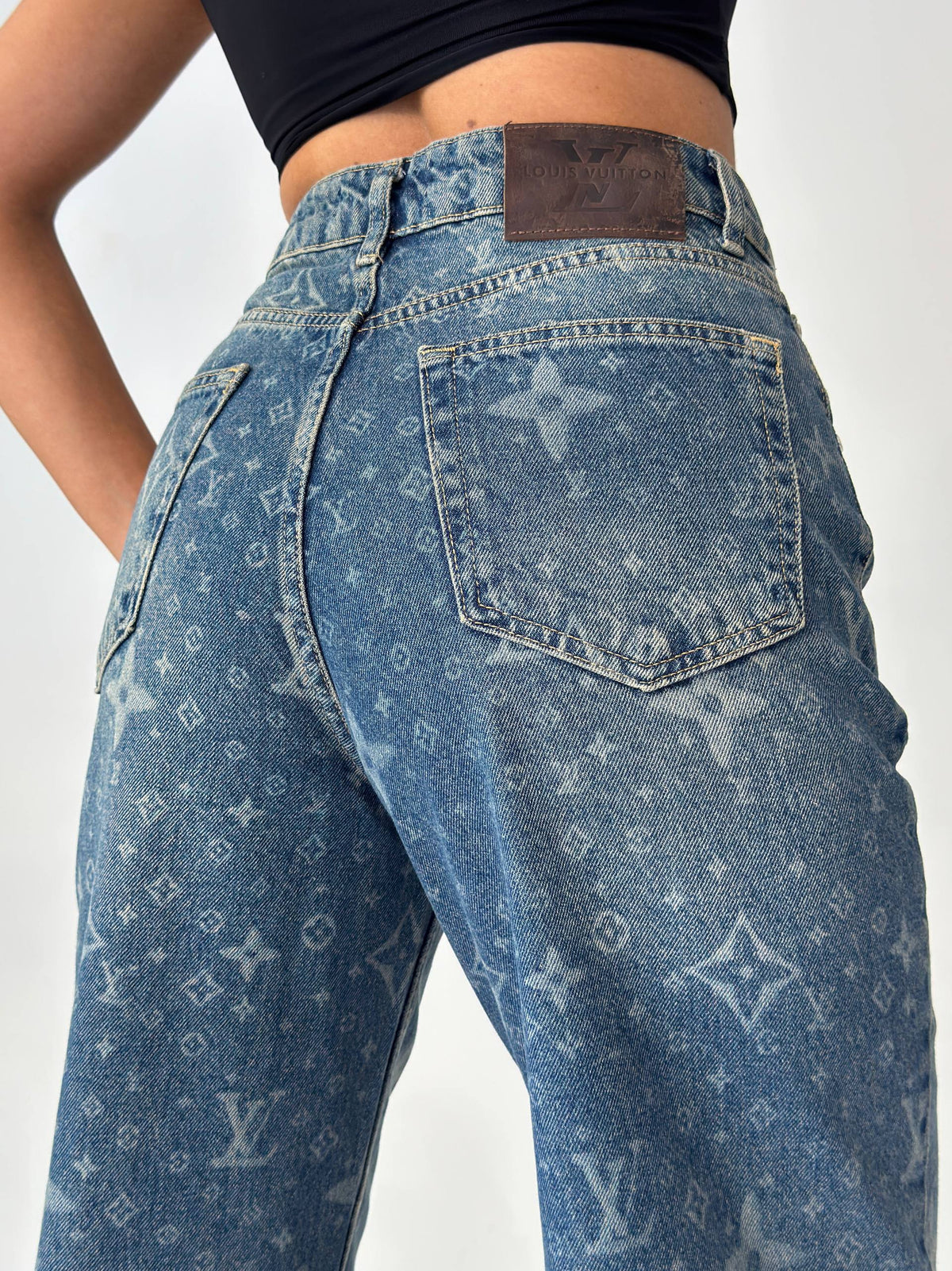 Louis Vuitton Monogram Wide Leg Jeans Blue