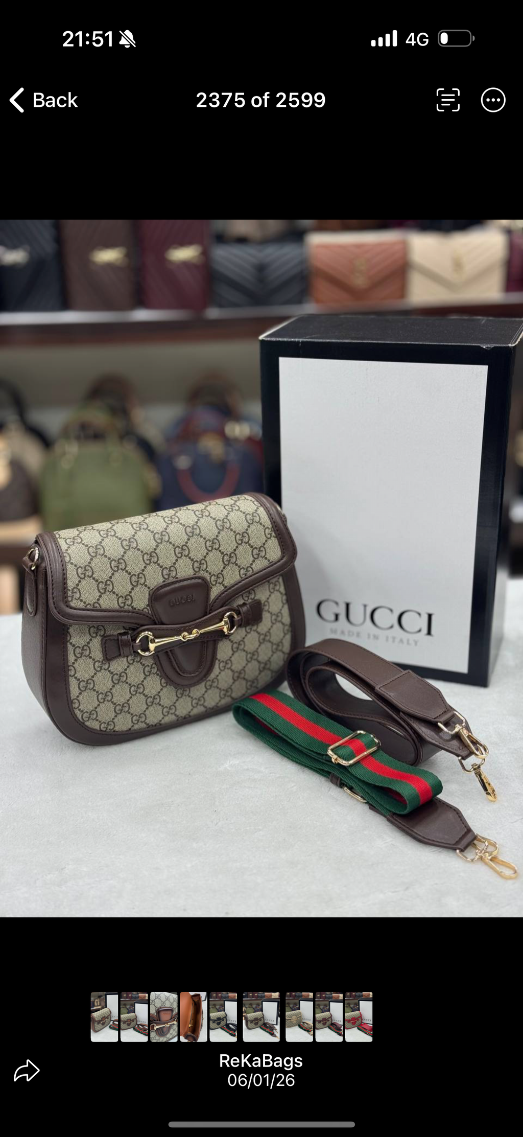 Gucci Horsebit Shoulder Bag Brown