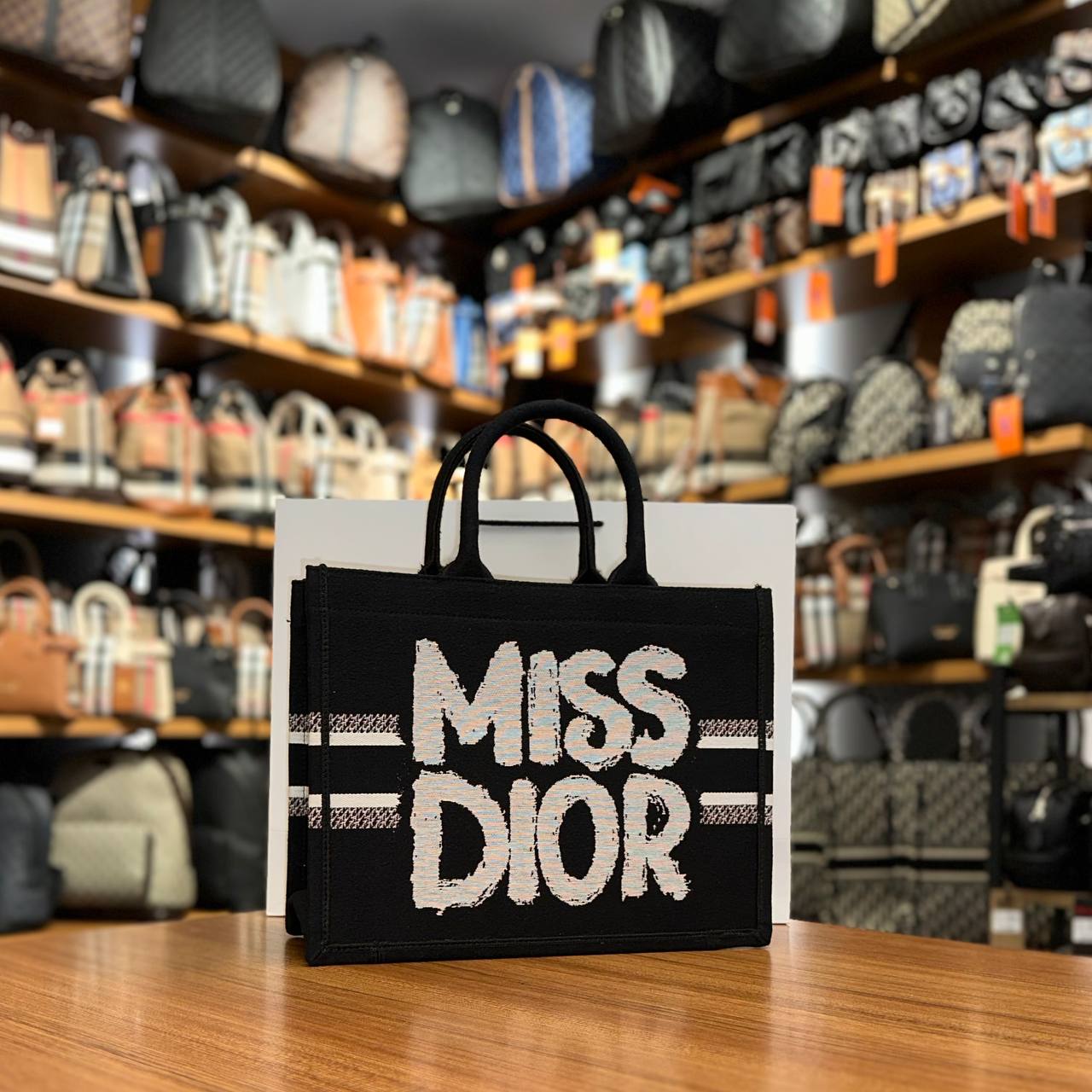 Christian Dior Book Tote Miss Dior Black