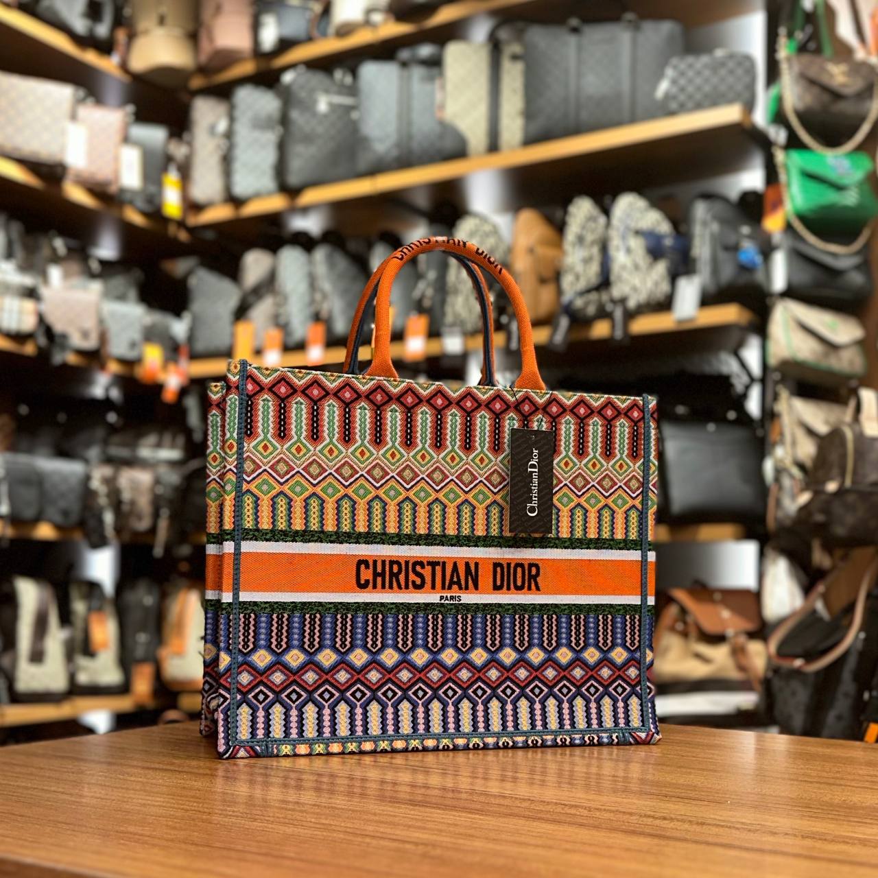 Christian Dior Book Tote Πολύχρωμη Υφασμάτινη