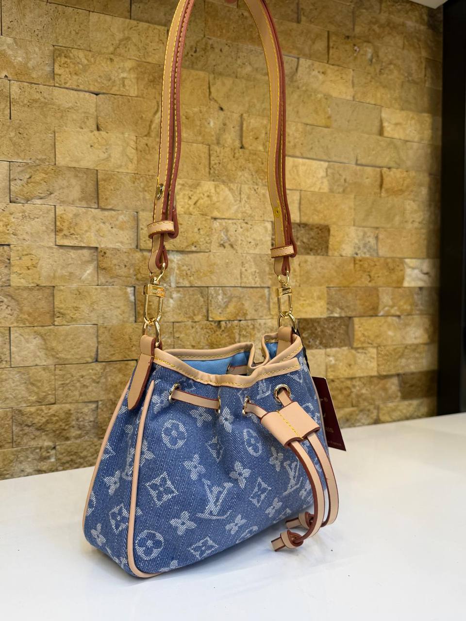 Louis Vuitton Monogram Denim Shoulder Bag Blue