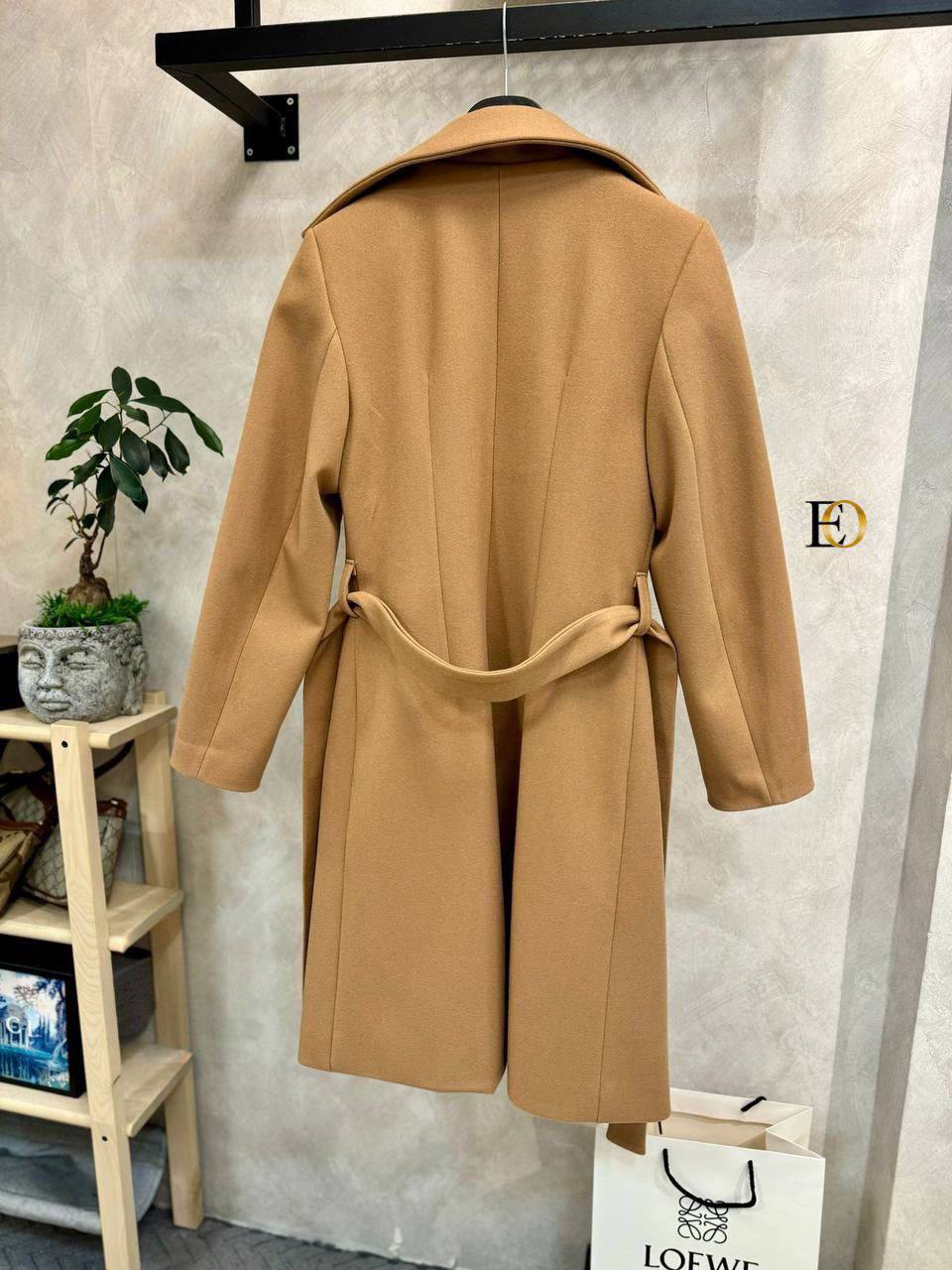 Loewe Belted Wool Coat Beige