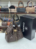 Chanel Gabrielle Hobo Bag Dark Brown Quilted Leather