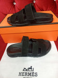 Hermès Chypre Suede Sandals Black