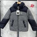 Chanel Houndstooth Puffer Jacket Black & White