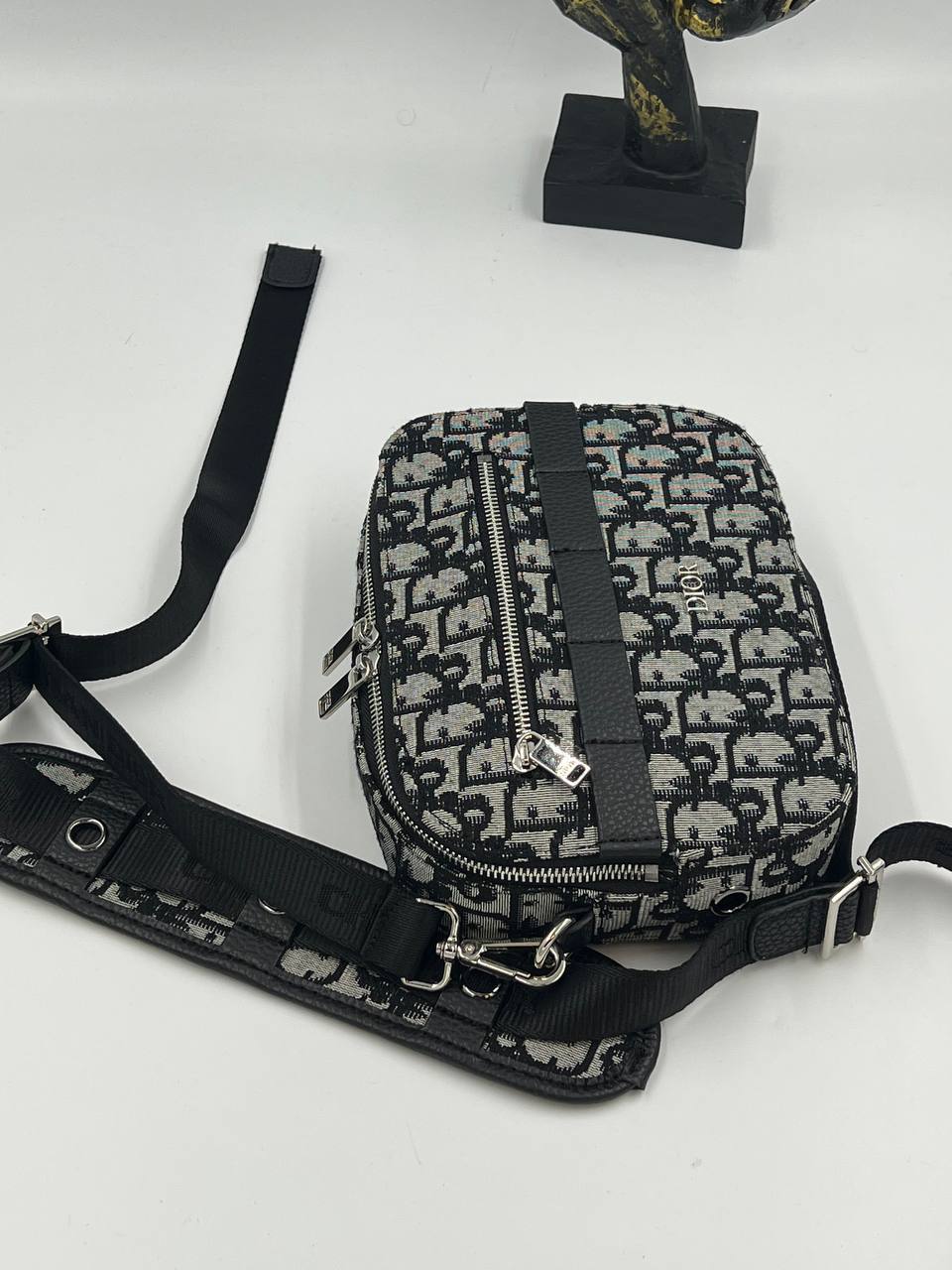 Christian Dior Oblique Crossbody Bag Γκρι/Μαύρη