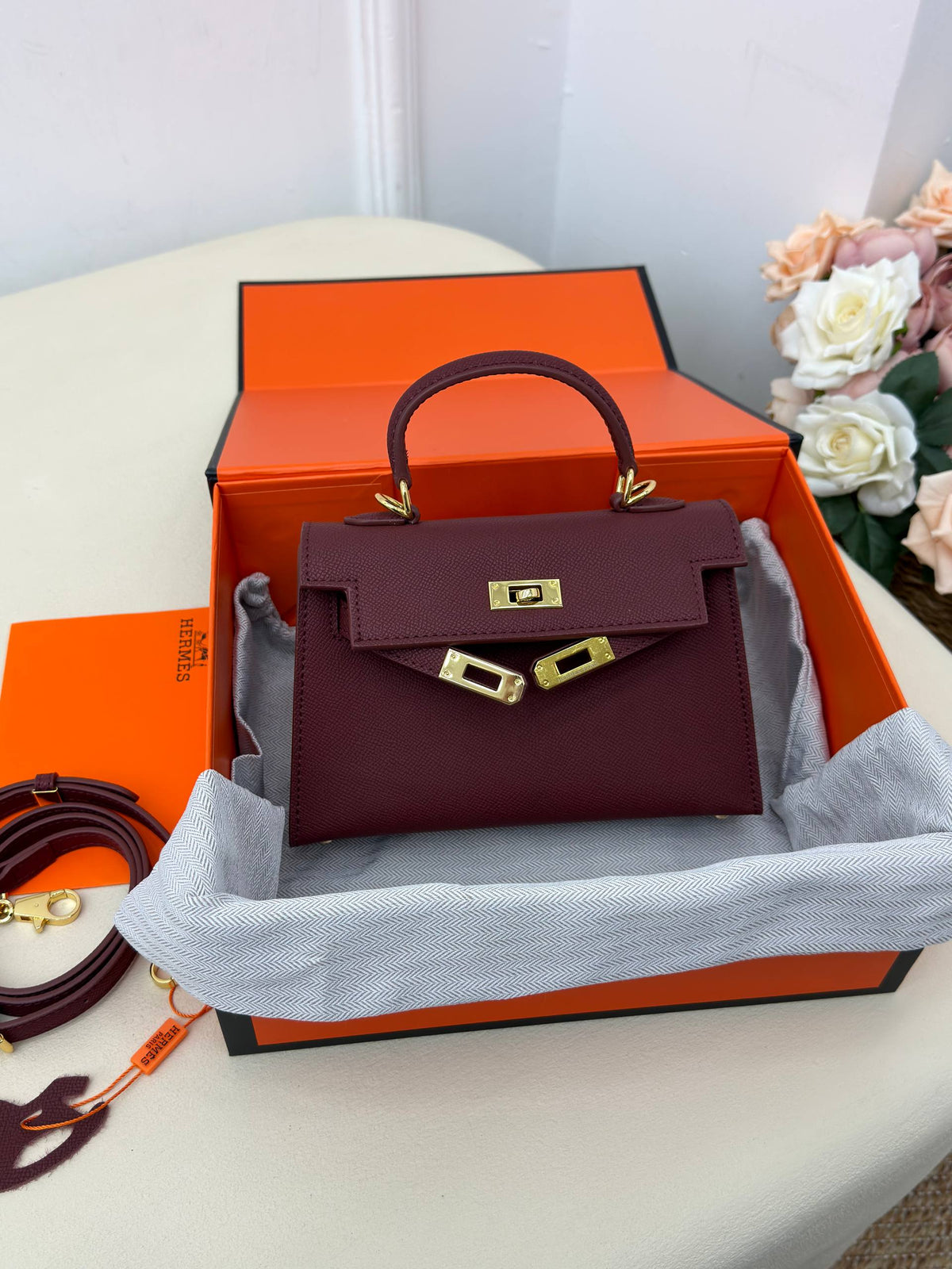 Hermès Kelly Mini Bag Burgundy