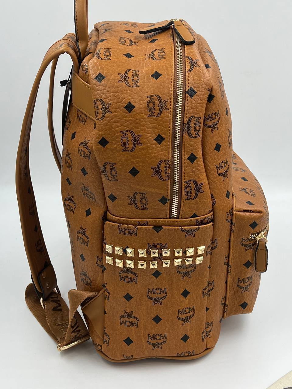MCM Backpack Stark Cognac Visetos Big