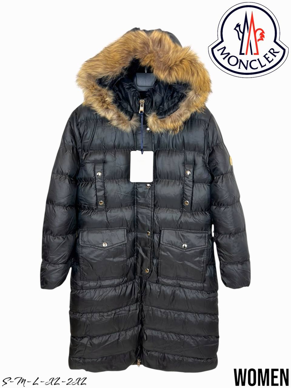 Moncler Long Puffer Coat Black