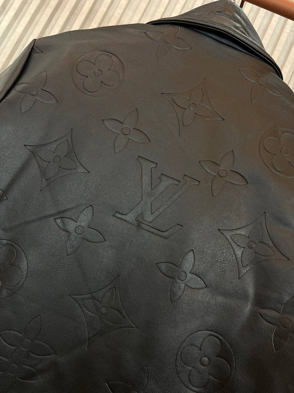 Louis Vuitton Monogram Embossed Leather Jacket Black