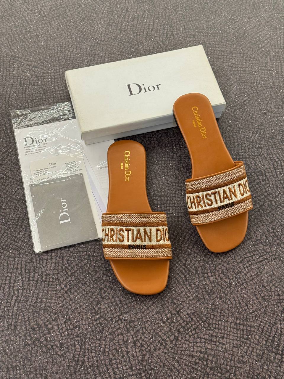 Dior Dway Slide Tan