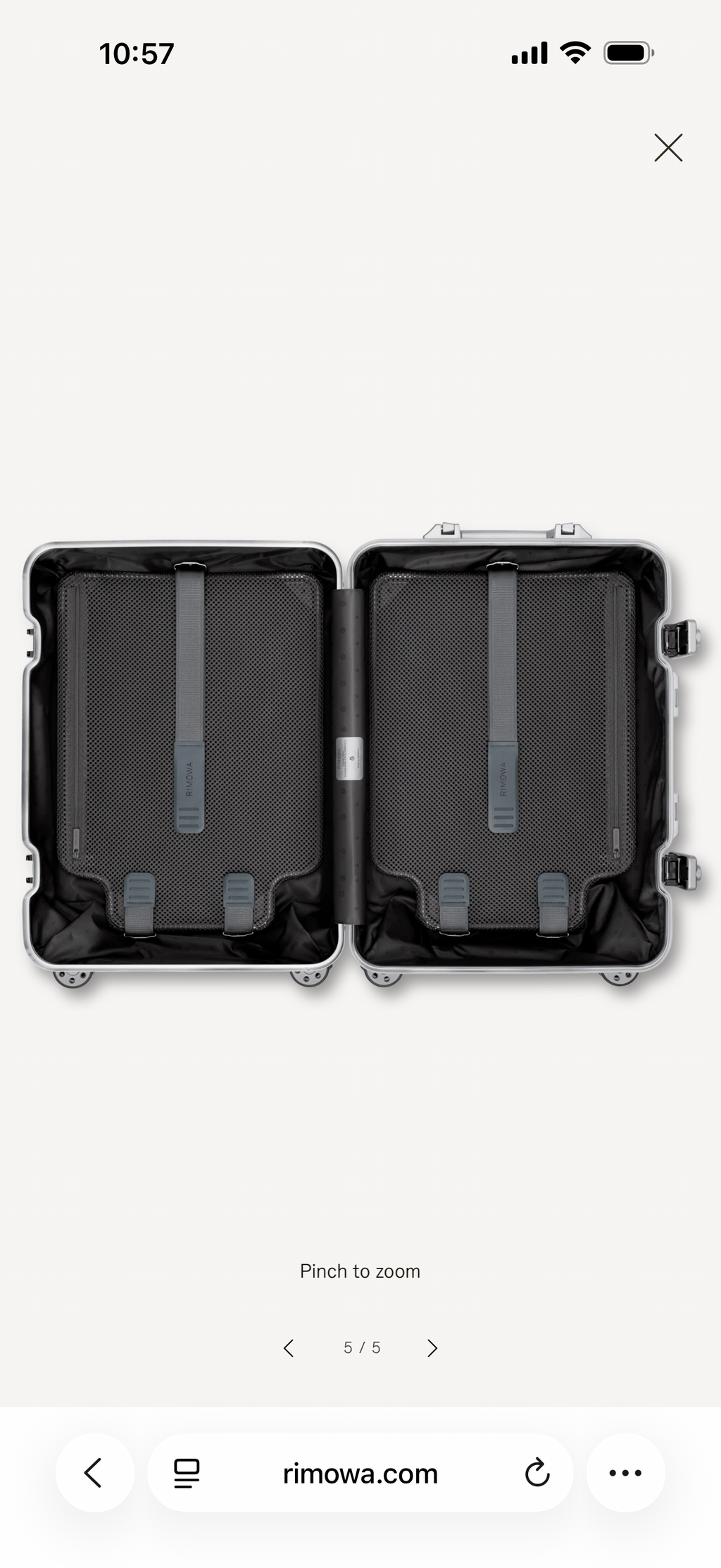 Rimowa Cabin Size Aluminium Suitcase Silver