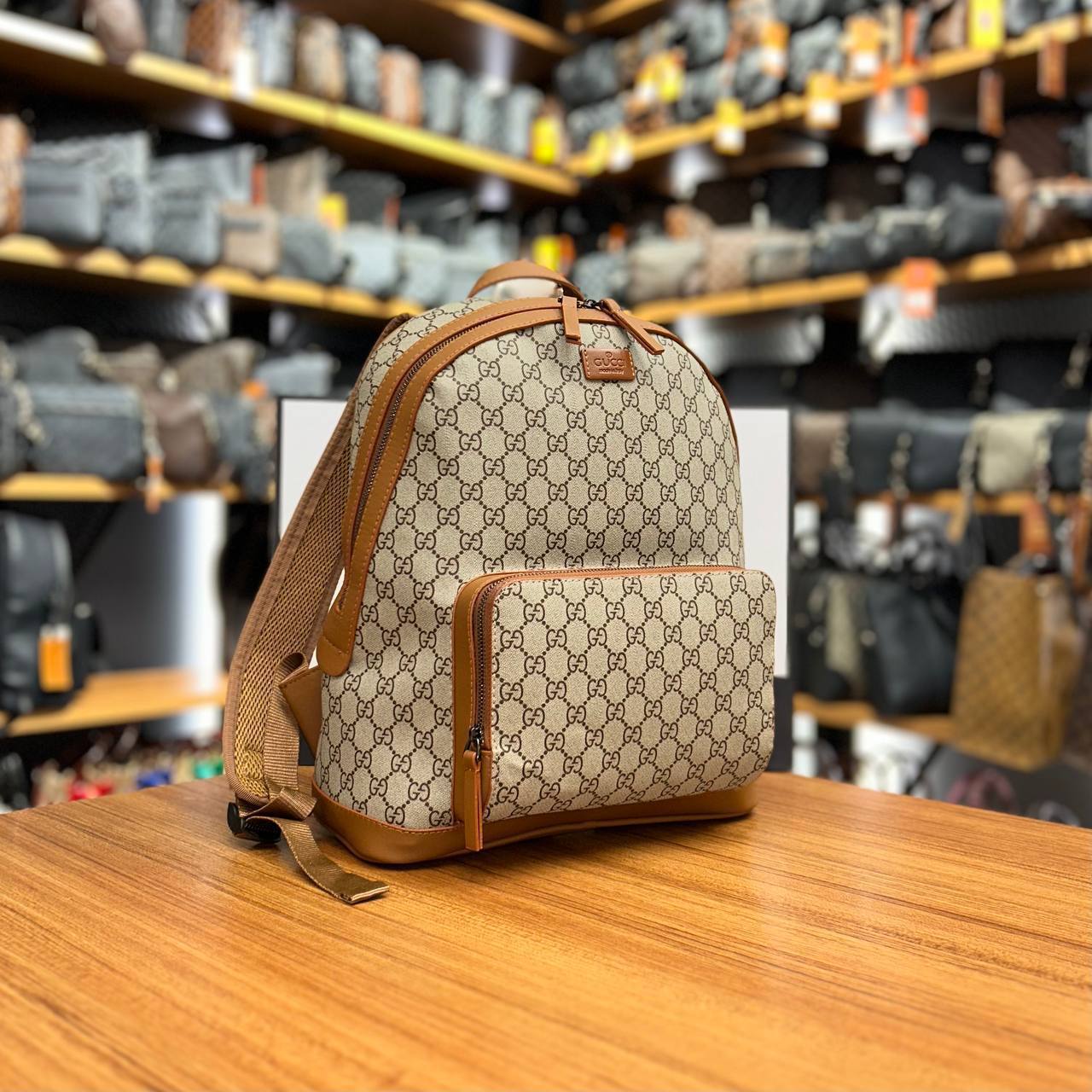 Gucci GG Supreme Backpack Brown