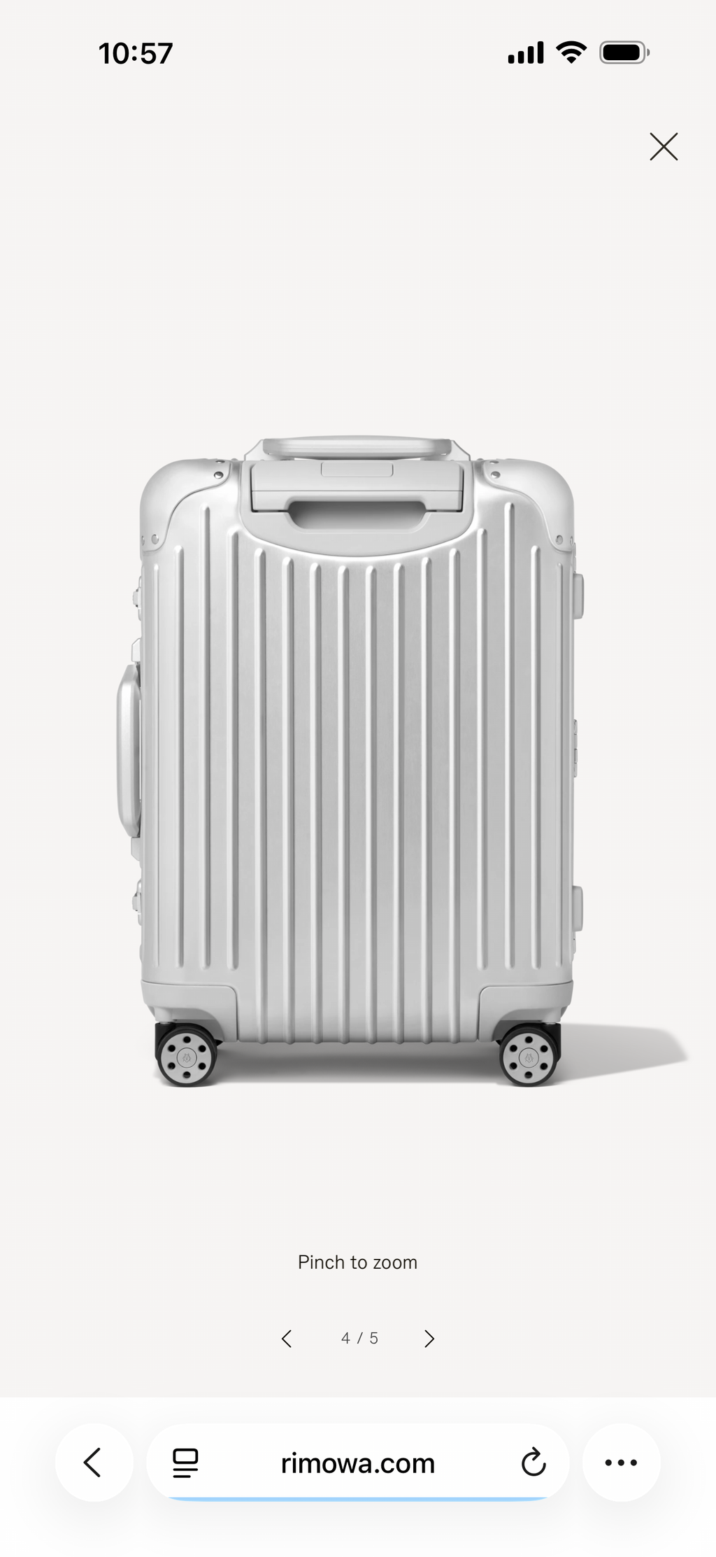 Rimowa Cabin Size Aluminium Suitcase Silver