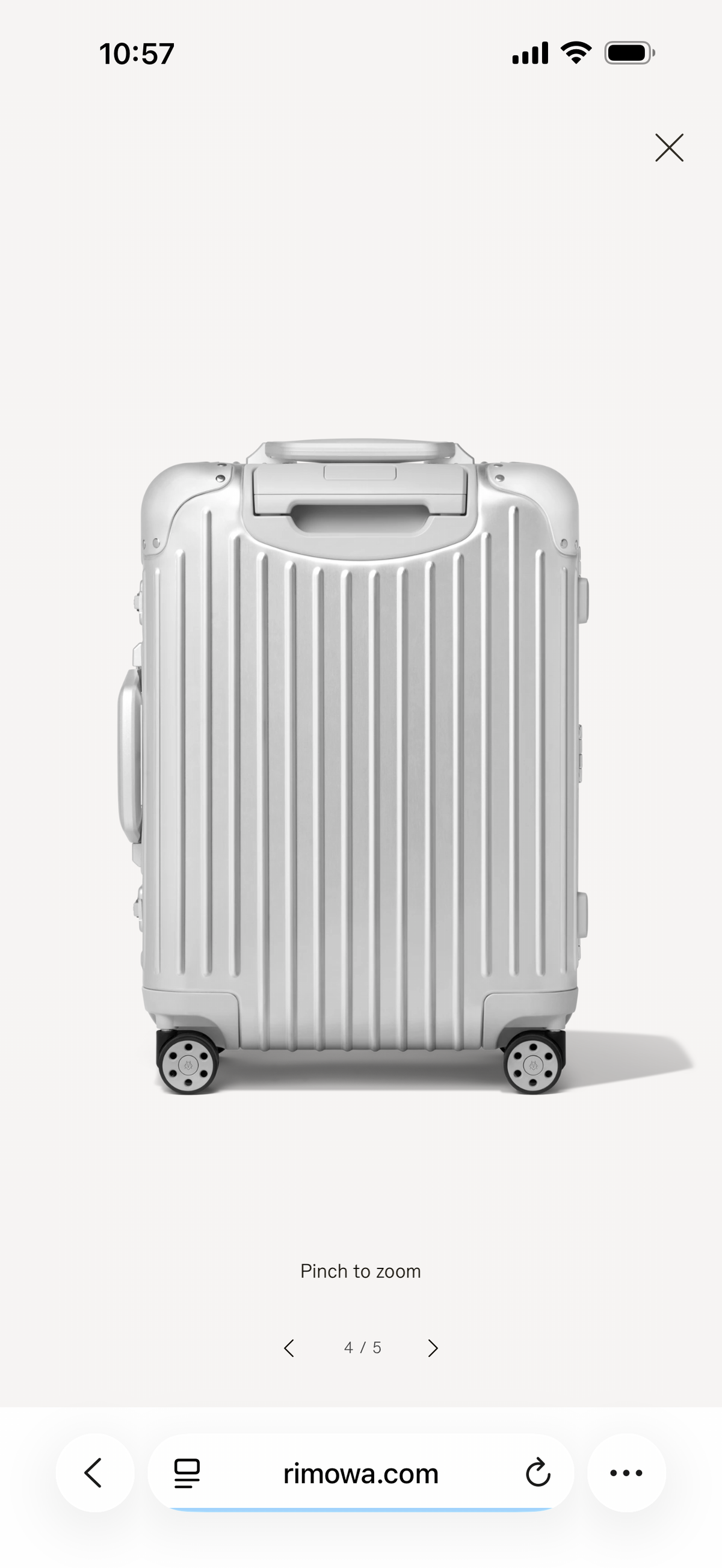 Rimowa Cabin Size Aluminium Suitcase Silver