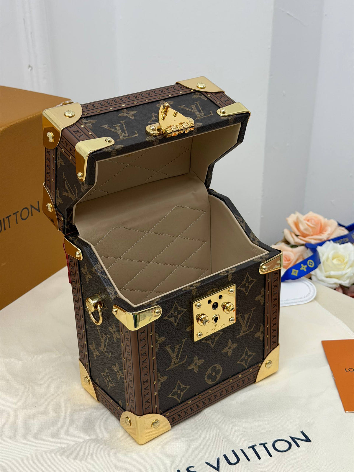 Louis Vuitton Petite Malle Monogram Bag Brown