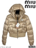 Miu Miu Cropped Puffer Jacket Beige