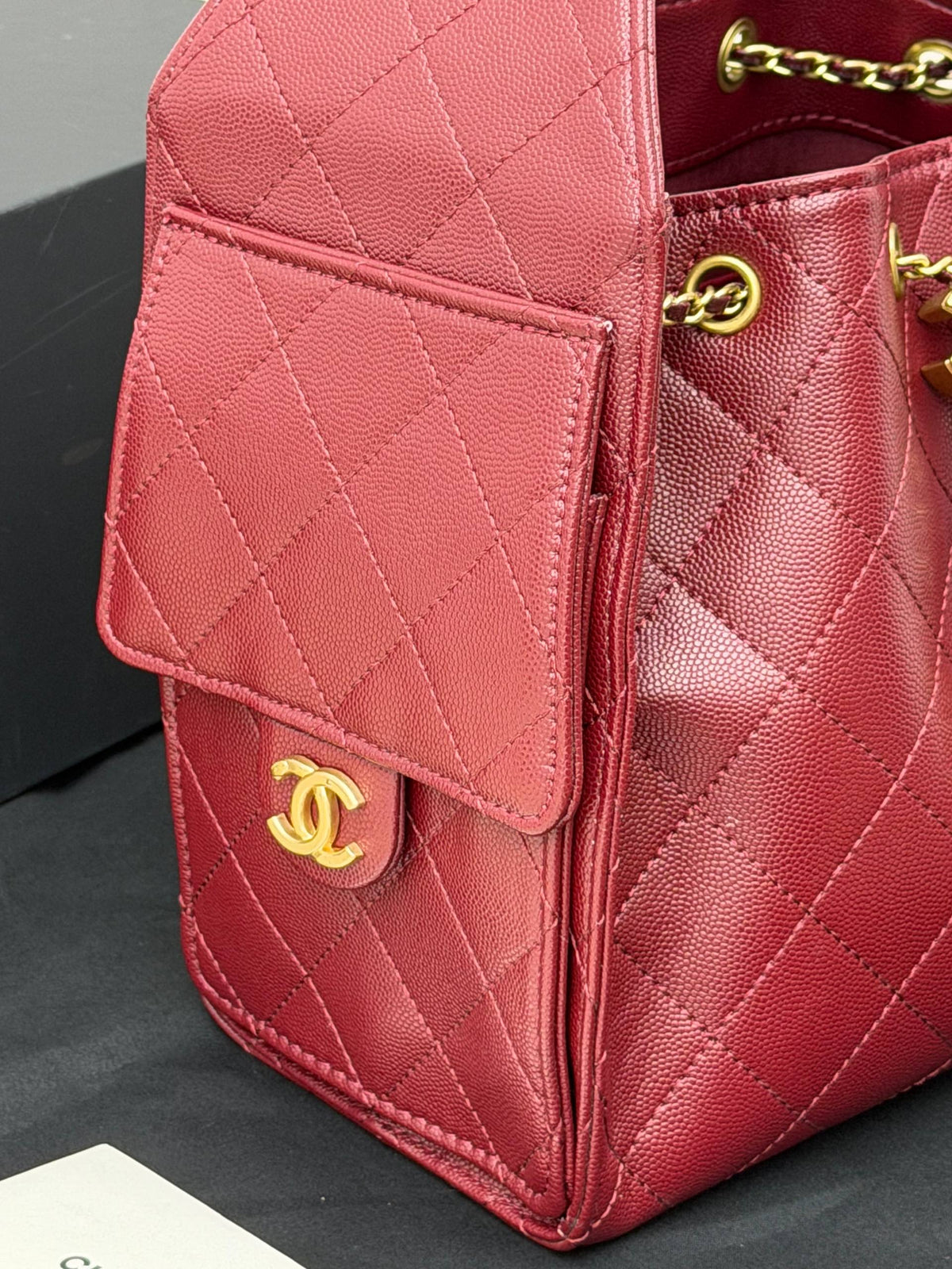 CHANEL Gabrielle Bucket Bag Burgundy