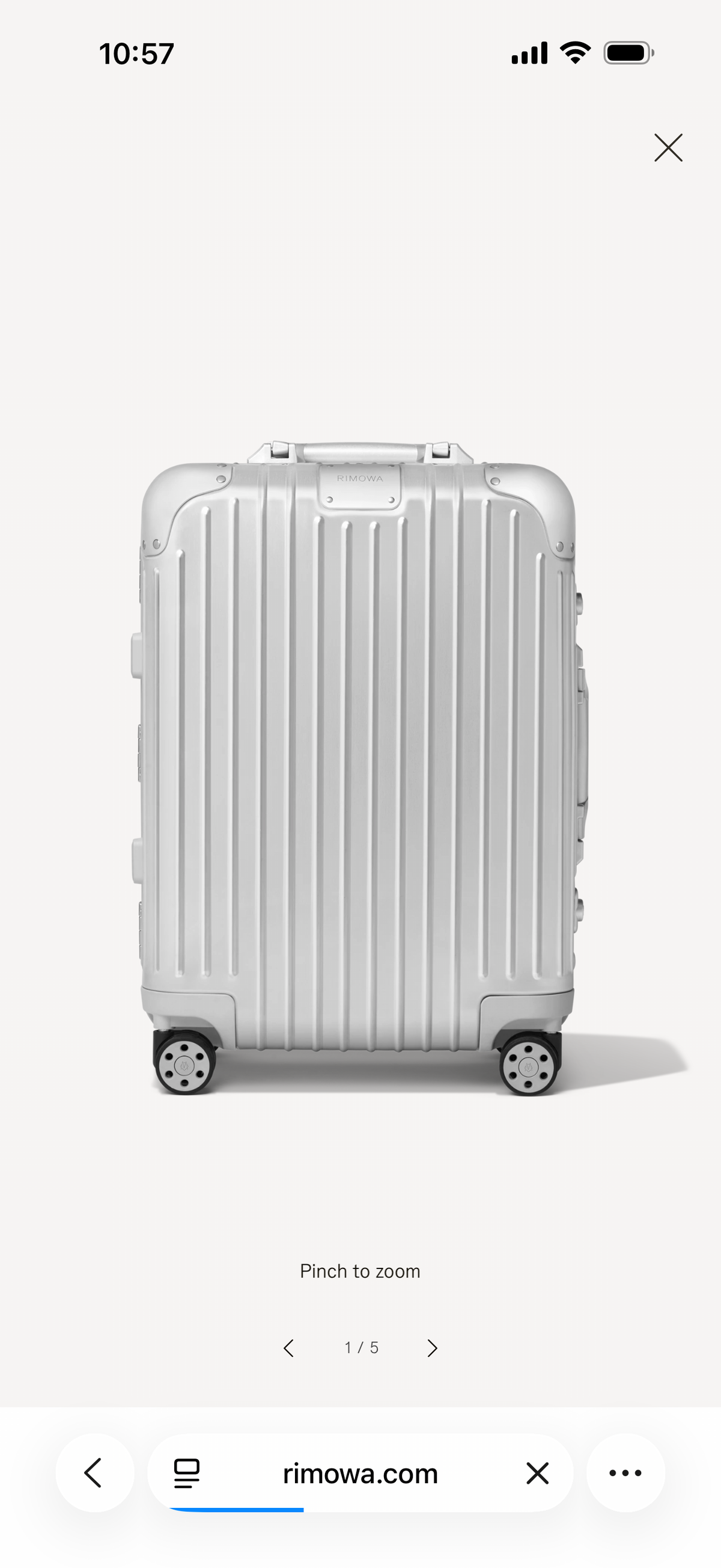 Rimowa Cabin Size Aluminium Suitcase Silver