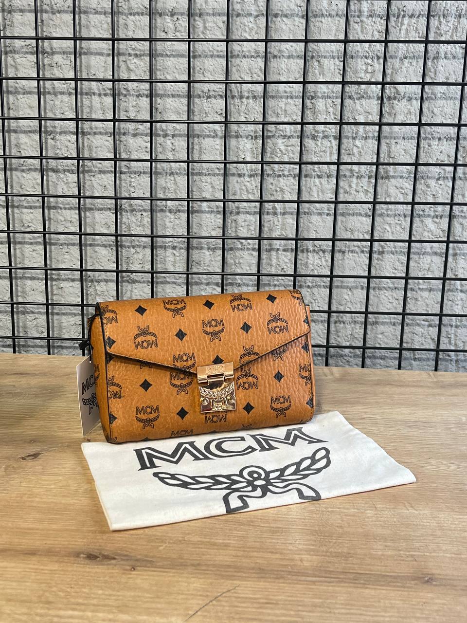 MCM Crossbody Bag Cognac Visetos