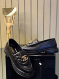 Chanel CC Leather Loafers Black