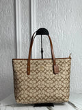 Coach City Tote Signature Charcoal Beige