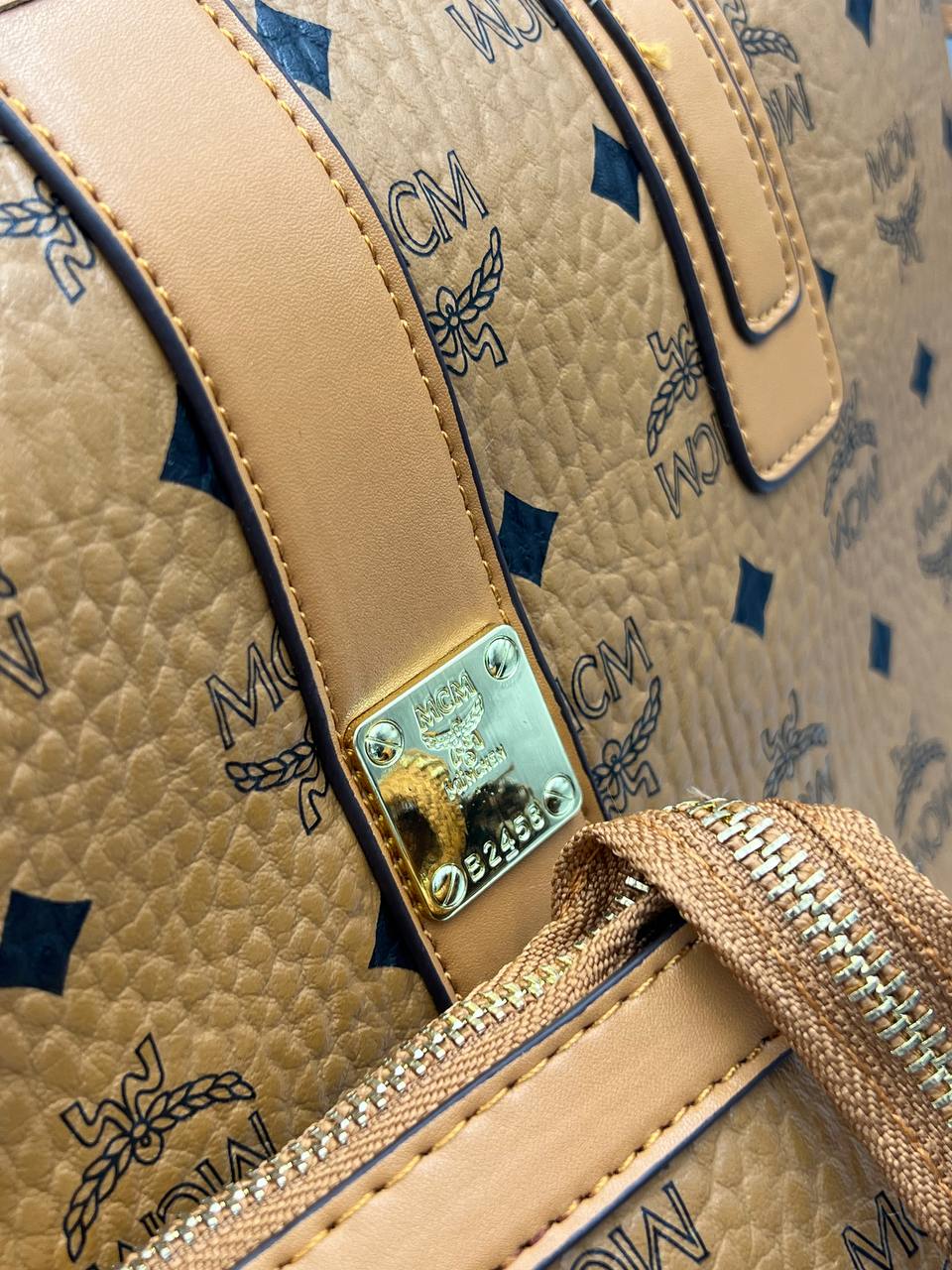 MCM Shopper Bag Cognac Set