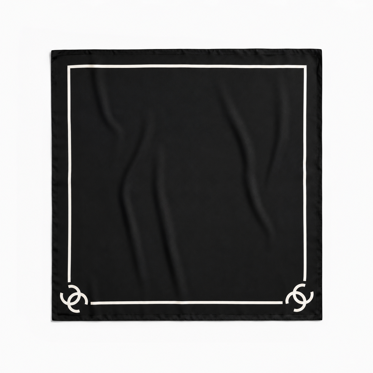 Chanel Black Signature Scarf