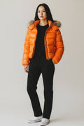 Moncler Fur Hood Down Jacket Orange