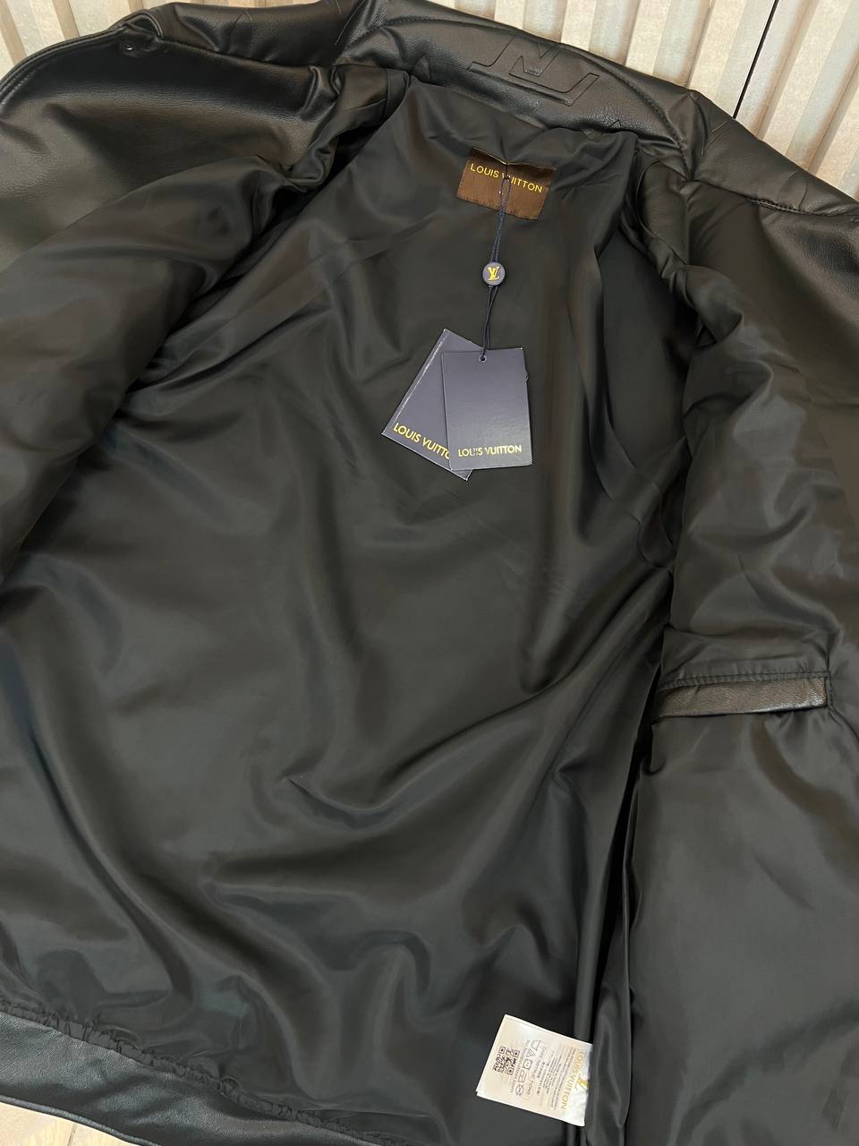 Louis Vuitton Monogram Embossed Leather Jacket Black