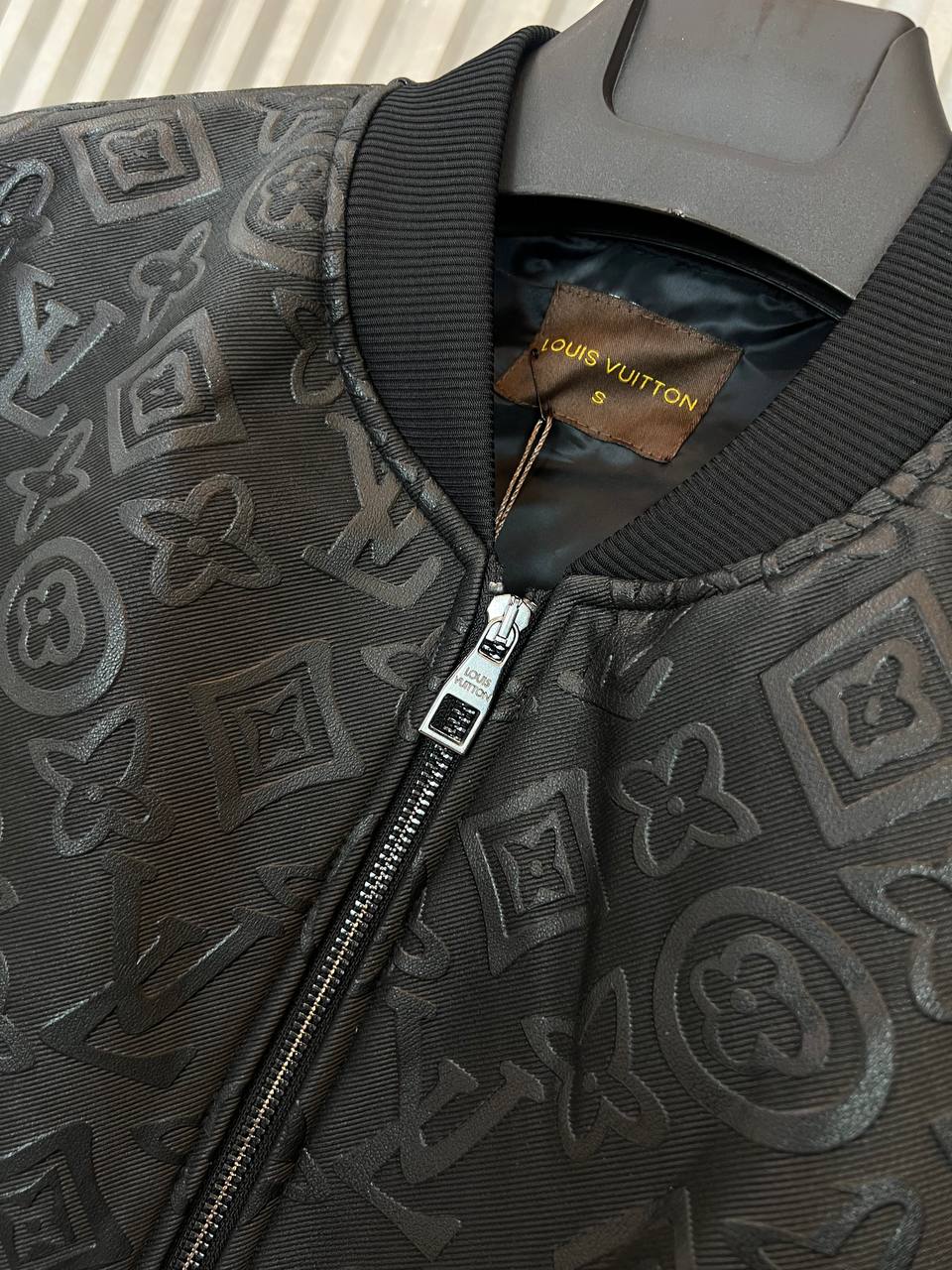 Louis Vuitton Monogram Embossed Bomber Jacket Black