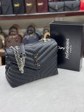 Saint Laurent Loulou Puffer Chain Silver