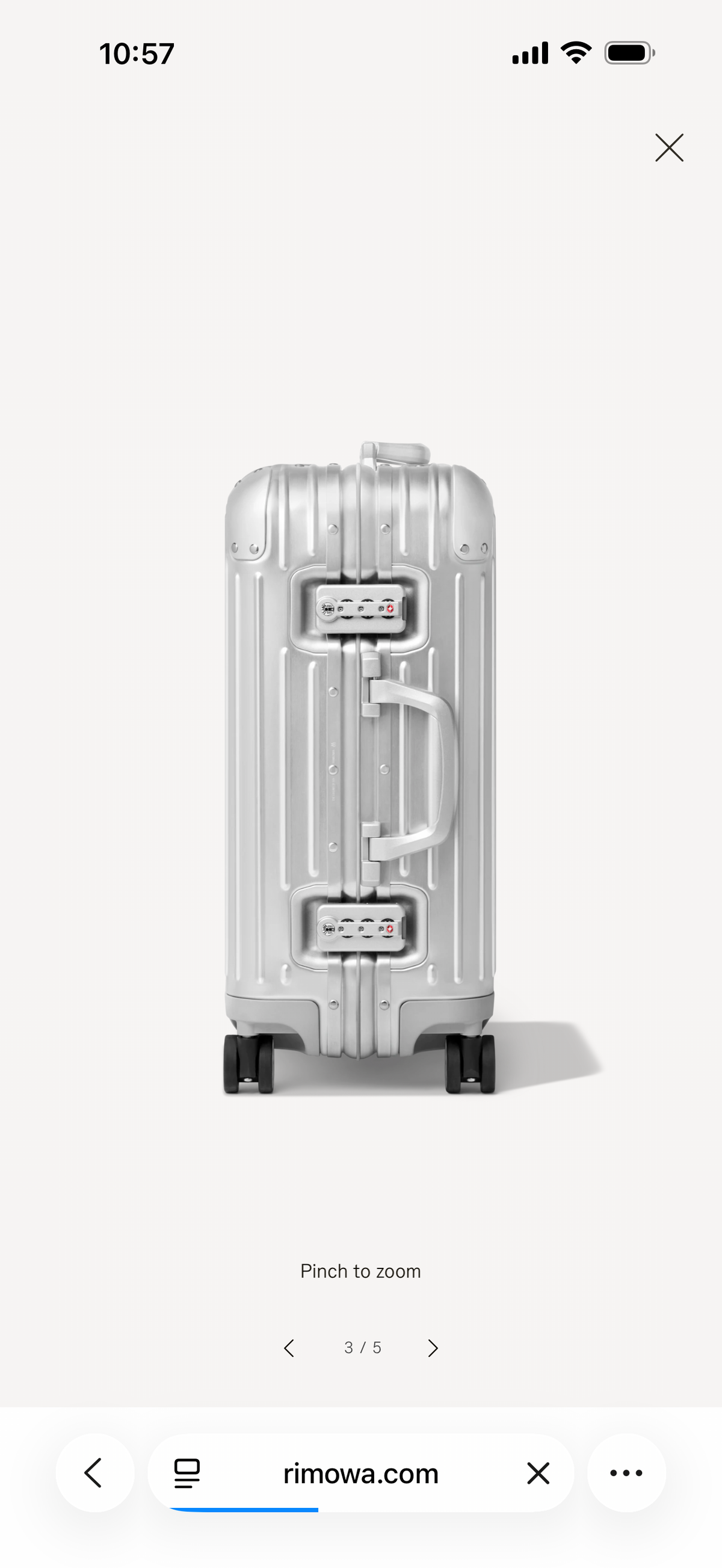 Rimowa Cabin Size Aluminium Suitcase Silver
