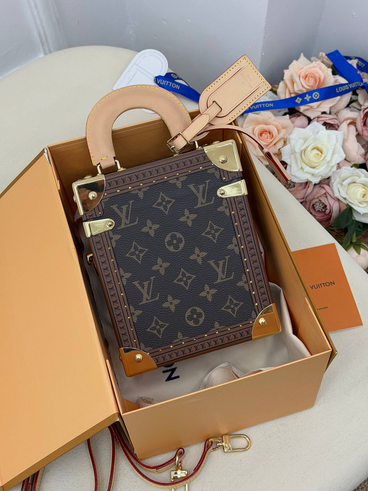Louis Vuitton Petite Malle Monogram Bag Brown