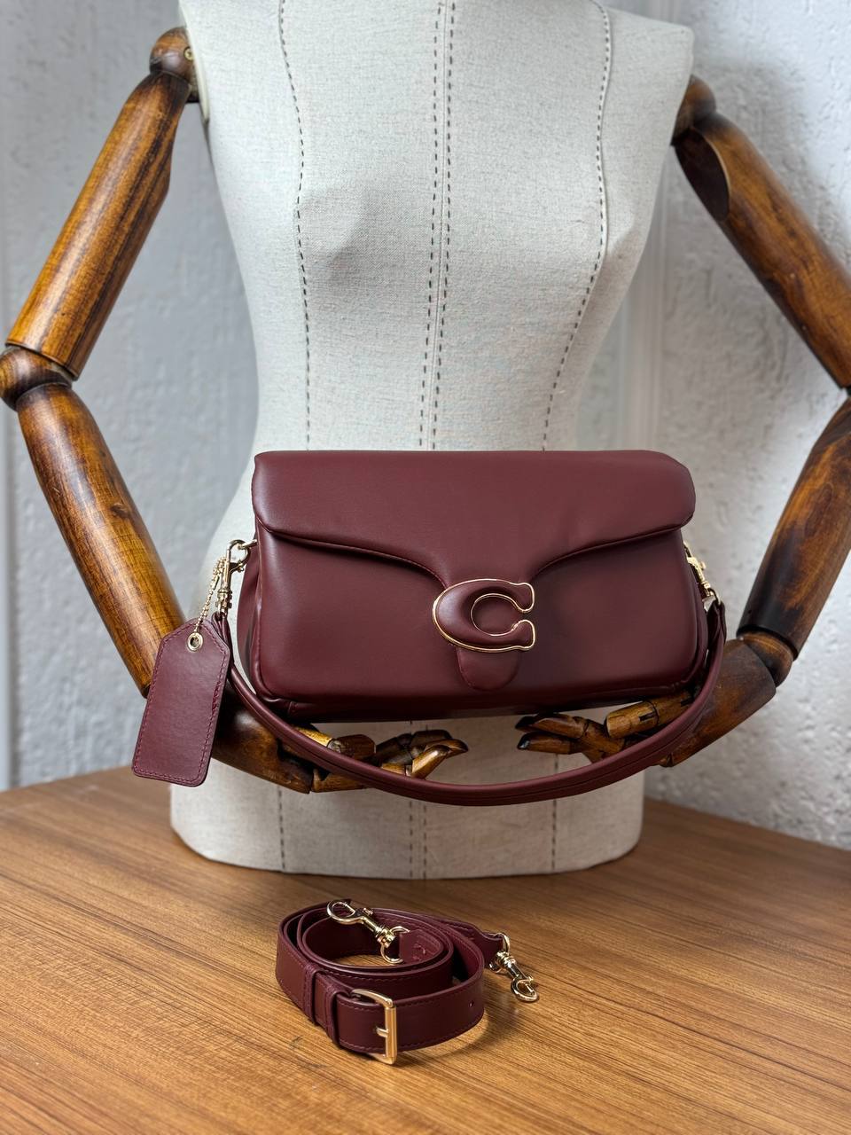 Coach Tabby Shoulder Bag Bordeaux