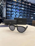Prada Round Sunglasses Black Frame Grey Lenses