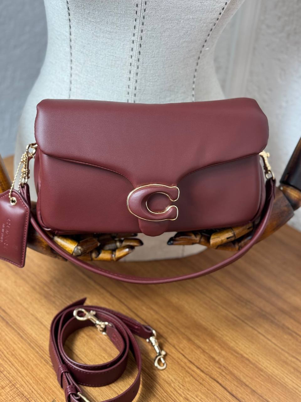 Coach Tabby Shoulder Bag Bordeaux