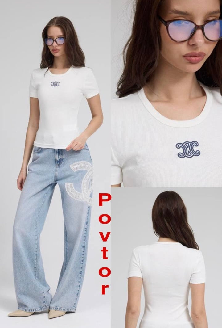 CELINE Triomphe White T-Shirt