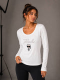 Karl Lagerfeld Logo Long Sleeve Top White