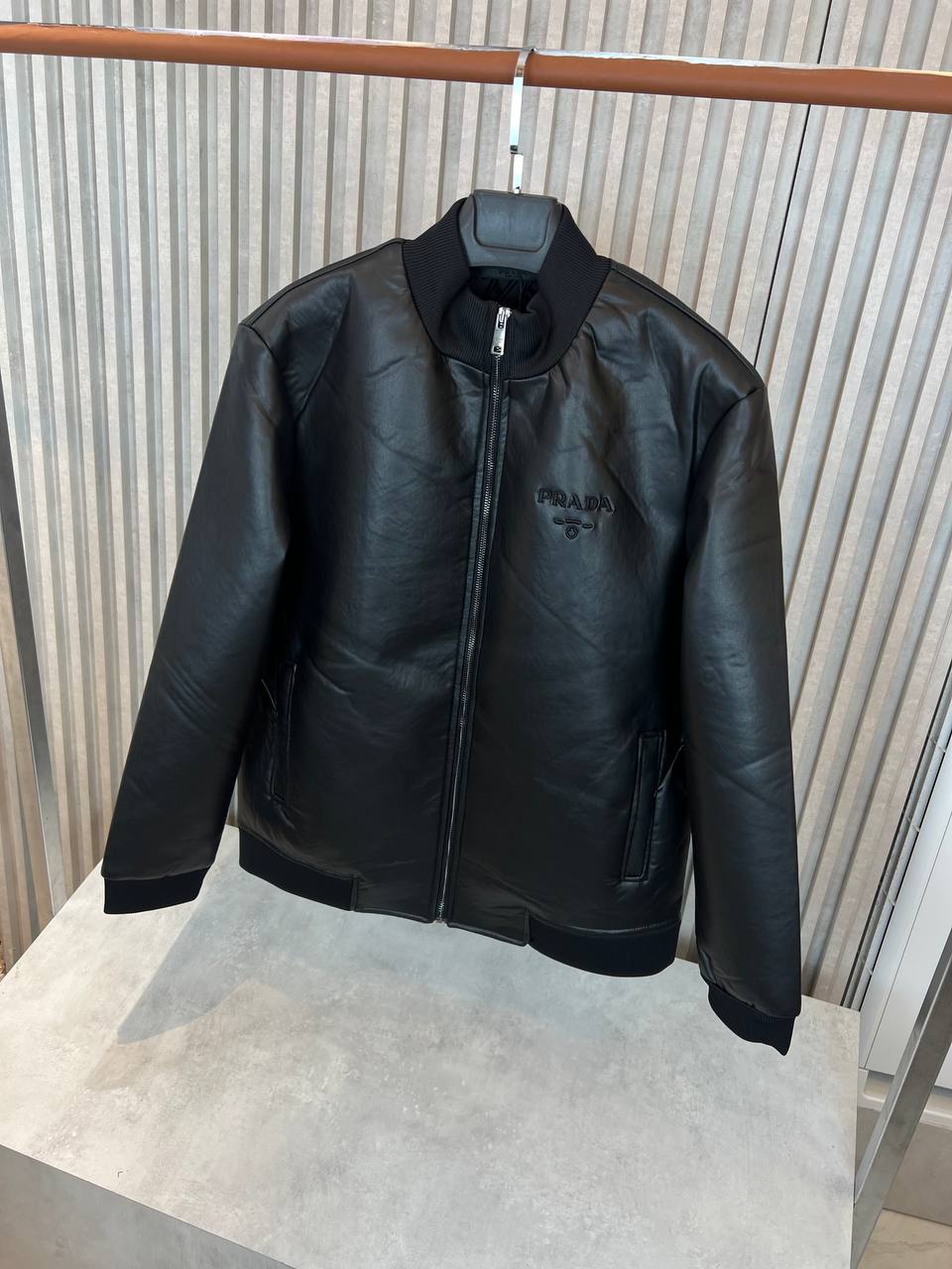 Prada Effect Bomber Jacket Black
