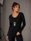 Karl Lagerfeld Logo Long Sleeve Top Black