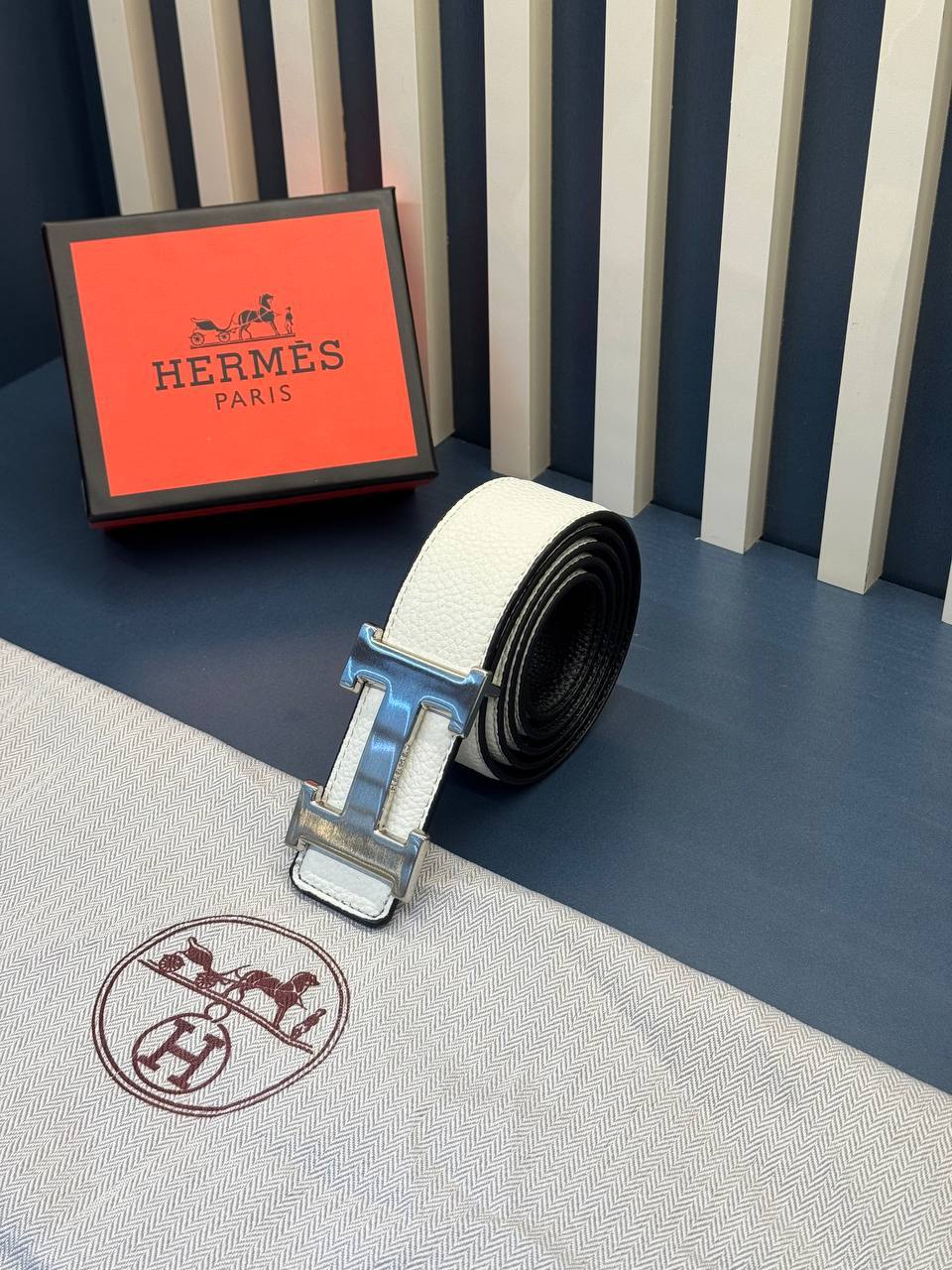 Hermes Belt White