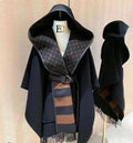 Louis Vuitton Monogram Hooded Coat Black