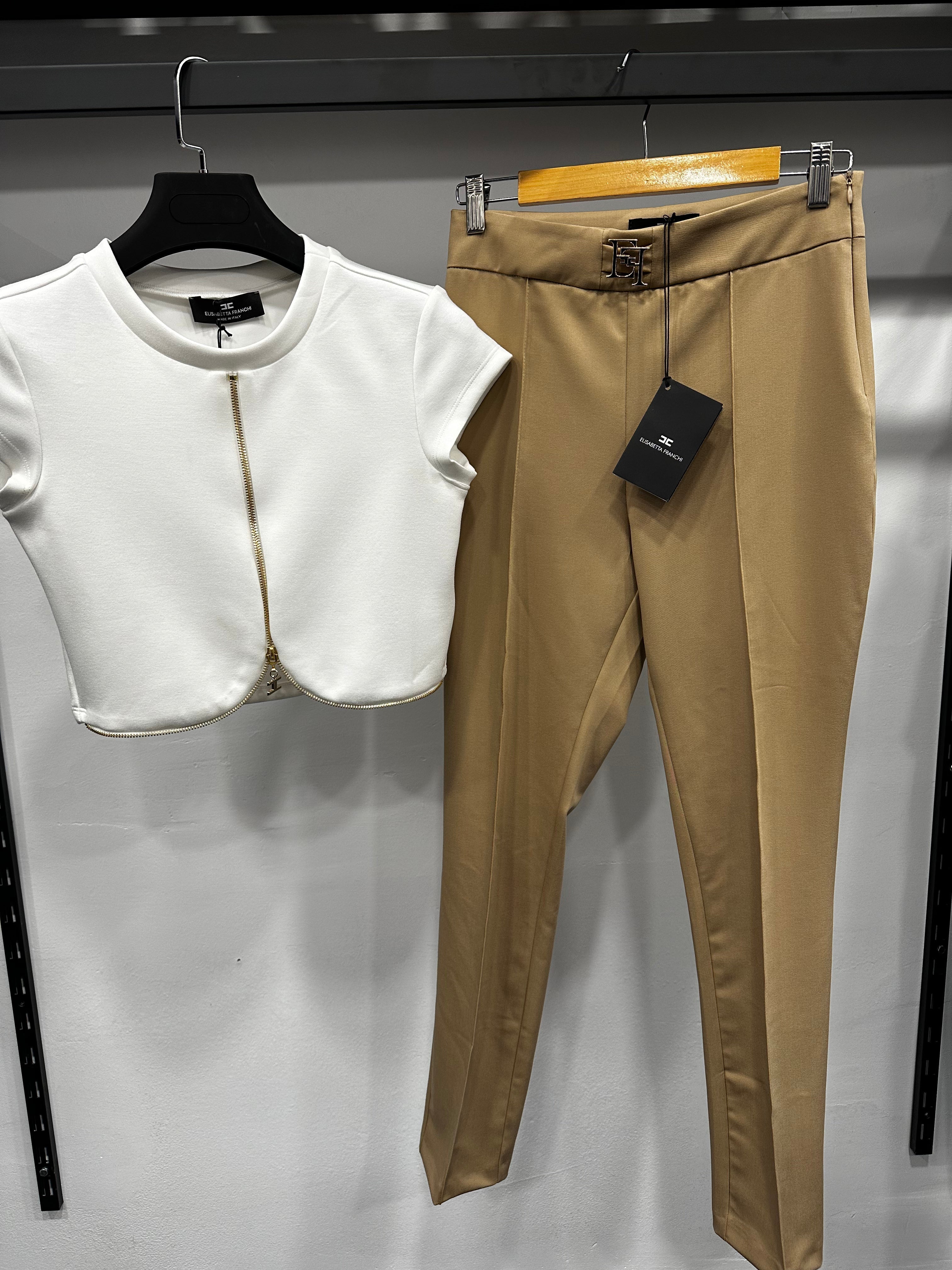 Elisabetta Franchi Μπεζ Παντελόνι
