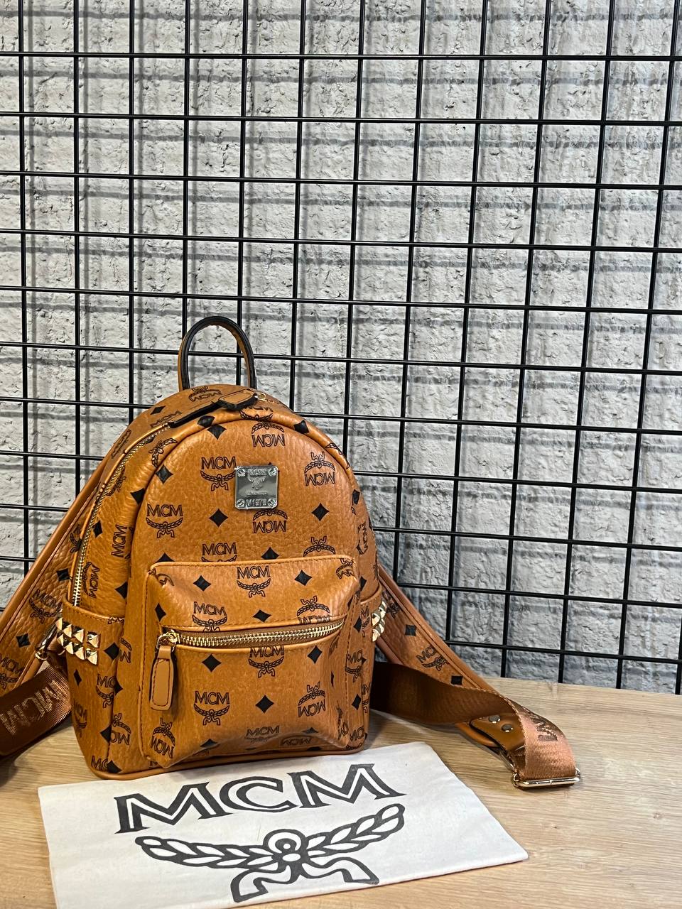 MCM Stark Backpack Mini Cognac Visetos